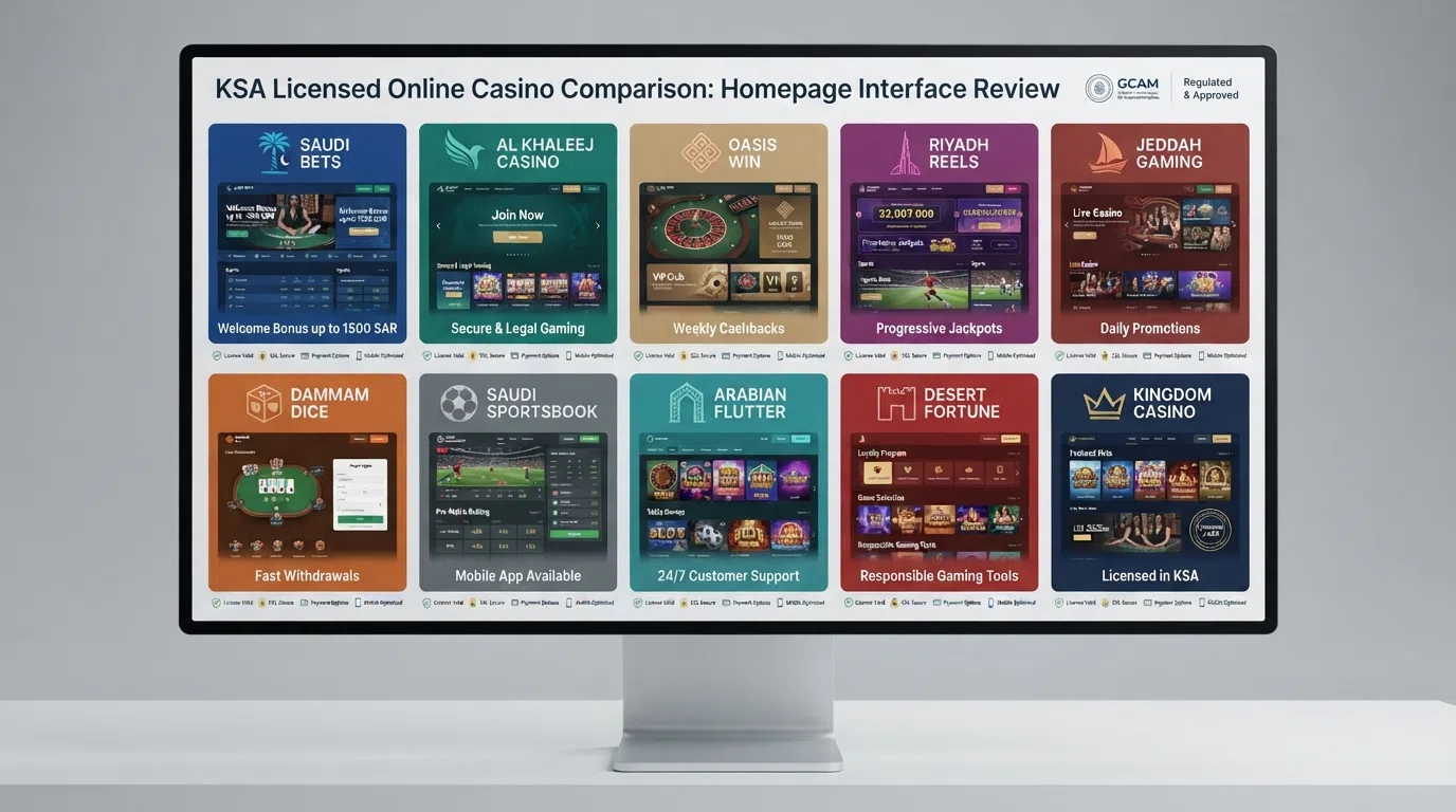 Een overzichtelijk rijtje van de homepages van de besproken online casino's, gerangschikt op een desktopscherm met hun merklogo's duidelijk zichtbaar.