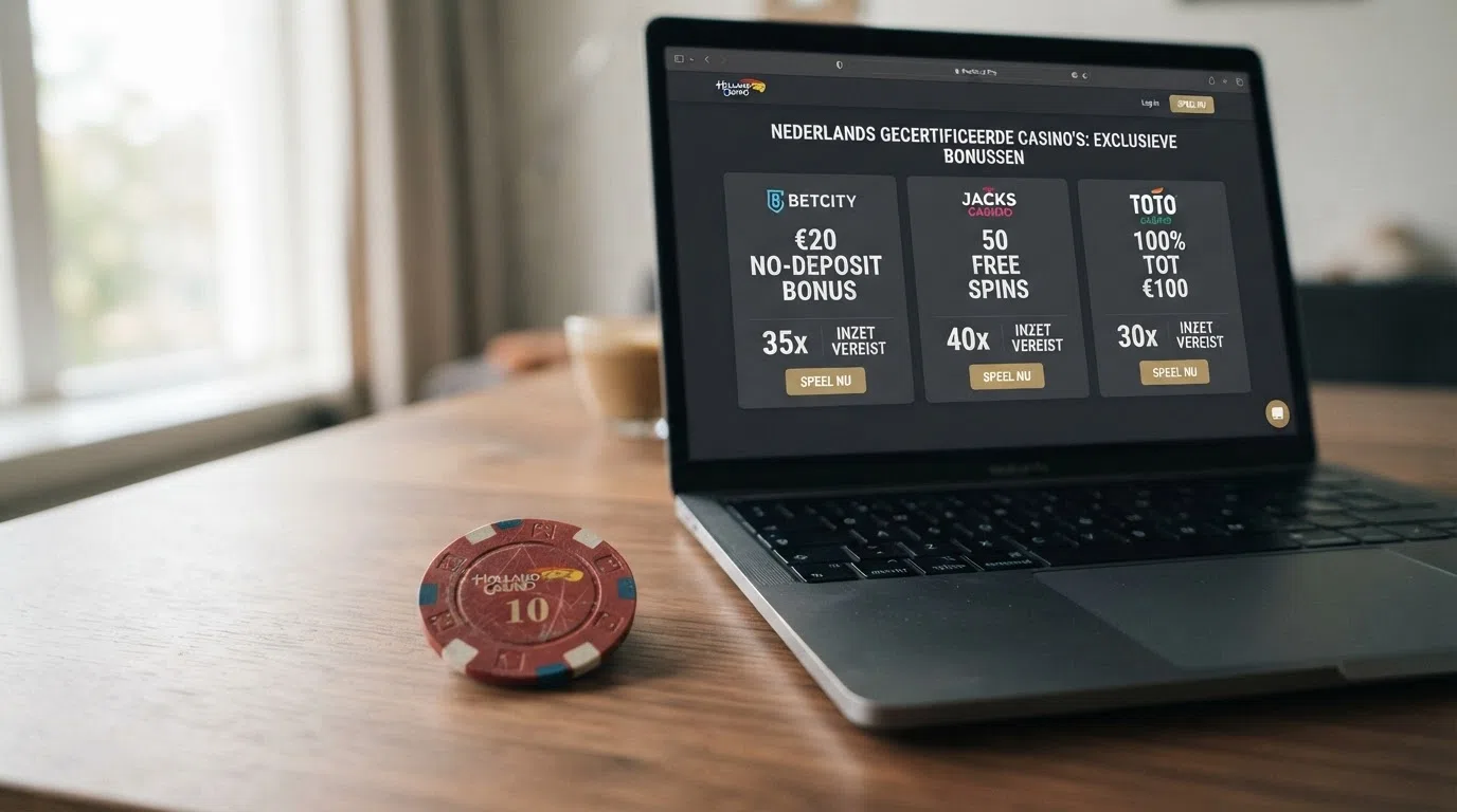 Een vergelijkingstabel van KSA-vergunde casino's met hun bonus zonder storting en voorwaarden