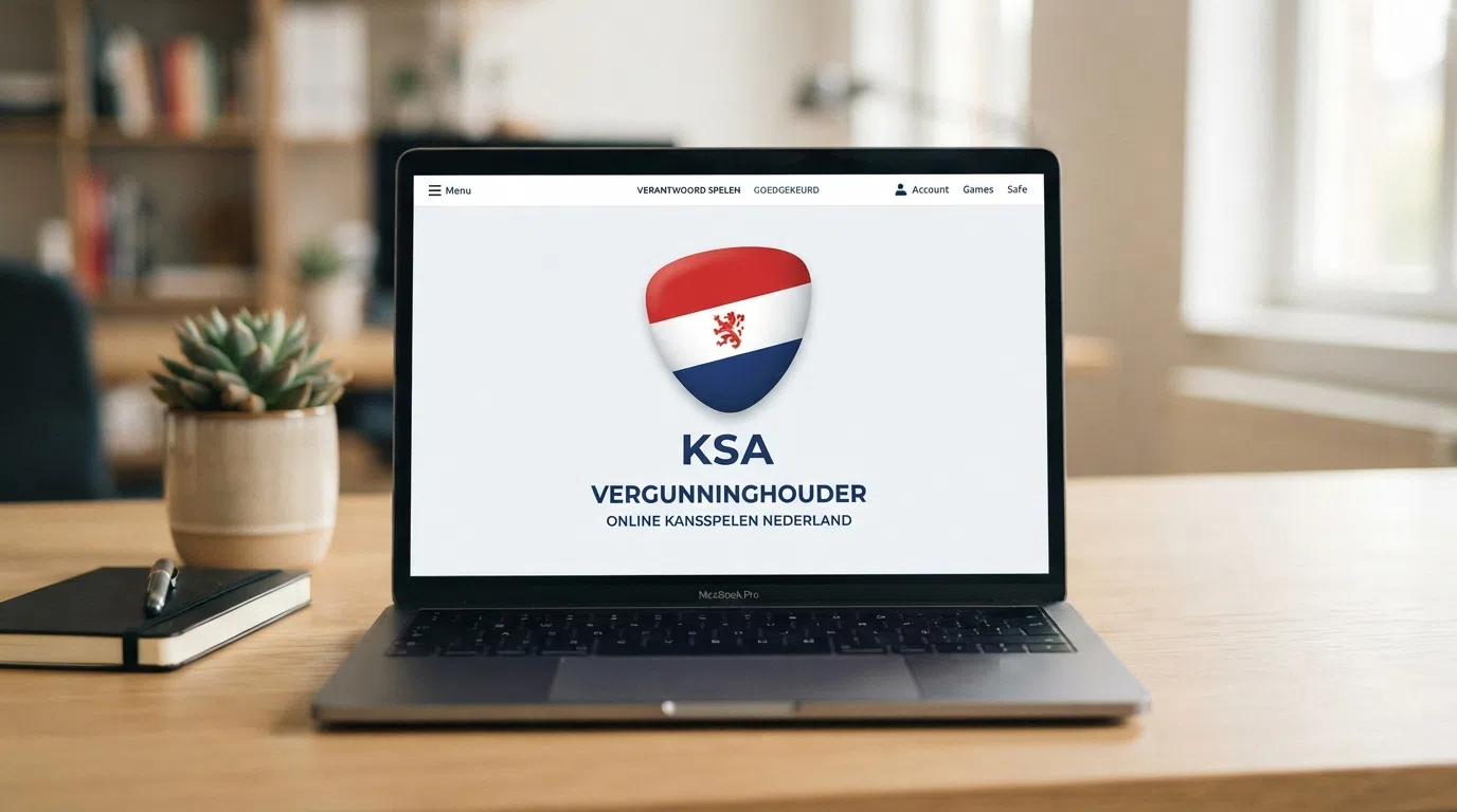 Het logo van de Kansspelautoriteit of een stilering van het KSA-keurmerk voor veilig online gokken